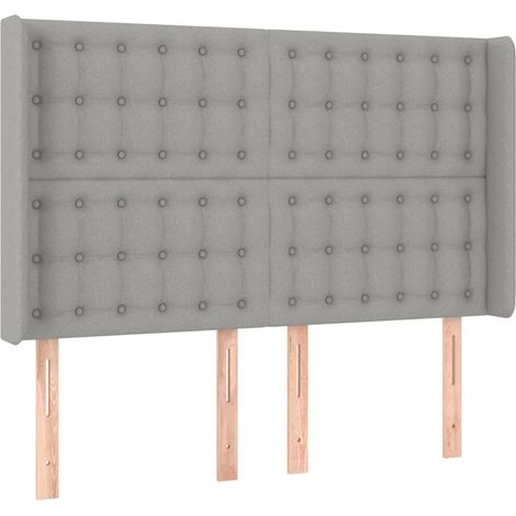 Maison Exclusive - Cabecero con orejas de tela gris claro 147x16x (1/5)