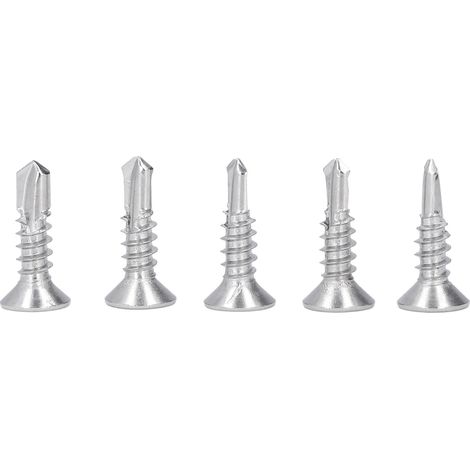 Vis à bois autoforeuse 200 pièces, tête fraisée cruciforme, inox 410, 19mm, M4.8-16, visserie résistante. (1/5)