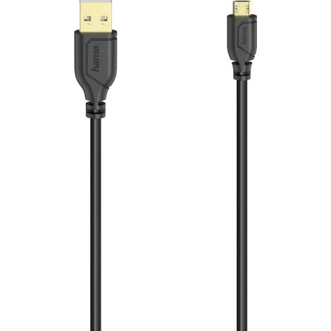 Hama USB-Kabel USB 2.0 USB-A Stecker, USB-Micro-B Stecker 0.75 m Schwarz 00200610 (1/2)