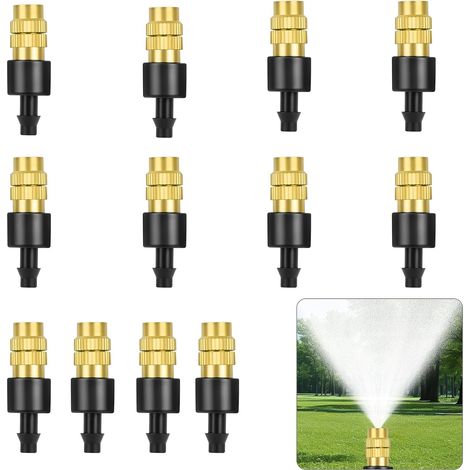 12 Pcs Adjustable Brass Spray Nozzles 4/7mm Garden Watering Nozzle for Watering Greenhouse Seedling Watering (1/5)