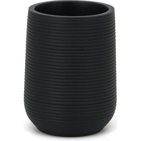 Porta spazzolini nero in poliresina - Serie Elegant (1/3)