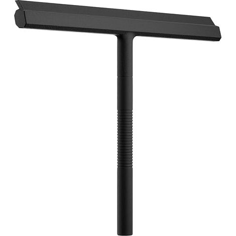 Raclette Douche, Silicone Raclette Salle de Bain Douche avec Crochet avec Noyau en Acier Inoxydable pour Vitre, Miroir, Noir (1/5)