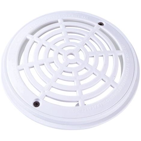 Grille de drainage de piscine à fond rond - 18 x 20,3 cm - Blanc (1/4)