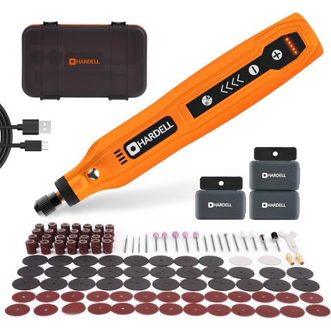 Mini Meuleuse Sans Fil, 5 Vitesses, Charge USB avec Étui de Rangement, Multiusage 3.7V pour Poncer, Polir, Percer, Graver, Tailler et Loisirs Créatifs (1/5)
