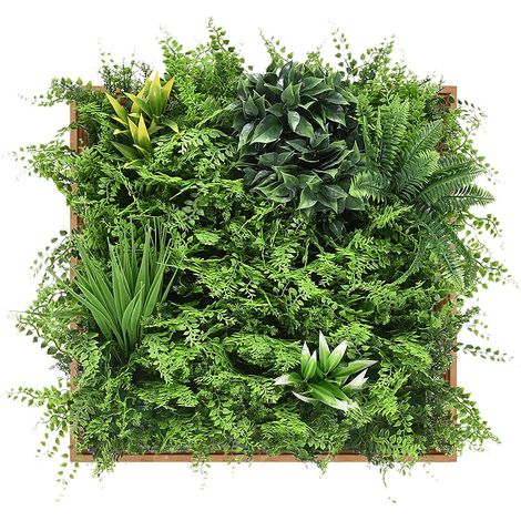 Quadro vegetale sintetico 55 x 55 cm Cornice Naturale, fogliame Verde - VEGETIRI