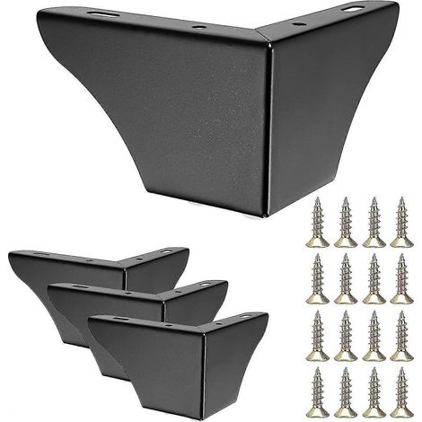 Pieds de canapé en métal de 7,5 cm, ensemble de 4 pièces, pieds de meubles solides, adaptés aux canapés, armoires, meubles et tables (bleu). (1/5)
