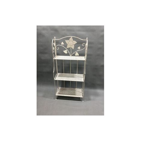 Scaffale 3 Ripiani 60 x 28 x 127CM Bianco Ant Epoque 2 Pezzi