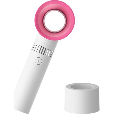 Ventilateur portable sans pales, rechargeable, 3 vitesses de ventilation réglables, fonction climatisation, idéal pour les pique-niques, le camping et le bureau. (1/5)