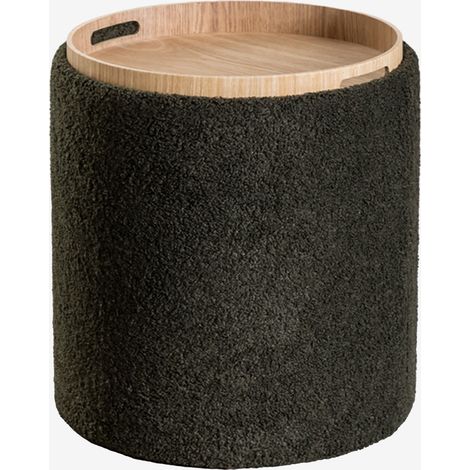 Table d'appoint ronde rembourrée Berkeleni avec plateau et rangement, Ø40 cm SKLUM (1/5)
