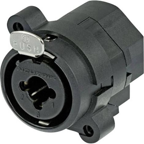 Neutrik NCJ6FI-S Connettore XLR Presa a pannello contatti dritti Numero Poli (num): 3 Nero 1 pz.