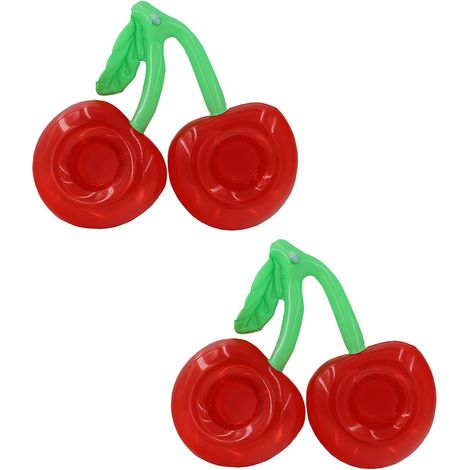 Porte-Gobelets Gonflables Cerises Rouges, Lot de 2 Set de Set de Piscine (1/5)