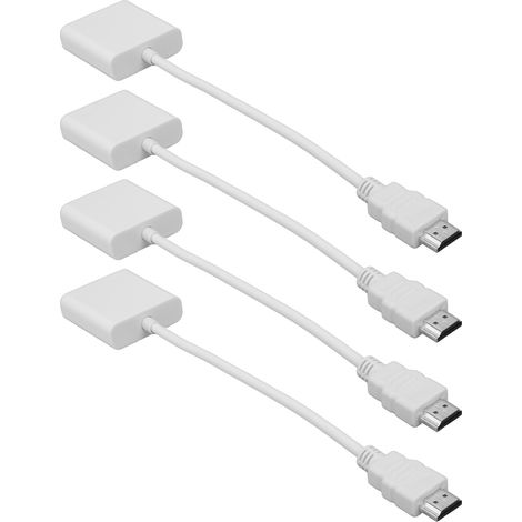Adaptateur HDMI Mâle vers VGA Femelle 4 Pièces, Câble Convertisseur Vidéo 1080P Haute Définition pour PC Portable (1/5)