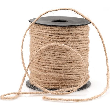 Corde En Jute - 100 M - Diamètre 3 Mm - Pour Jardinage Décoration Mariage Emballage Cadeau - Ficelle Naturelle