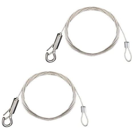 2pcs Fil Suspension Cadre en Acier Inoxydable Câble Acier Galvanisé avec Tendeur et Crochet Fil Suspendu pour Cadre Photo/Lumière/Cimaise/Miroir/Rideaux-1.5mm x 2m Chargé Max de 30KG (1/4)
