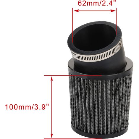 Black go-kart compatible 6.5HP GX160 GX200 Predator 212cc 62mm air filter (1/4)