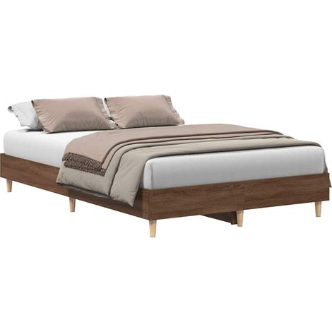vidaXL Giroletto senza Materasso Rovere Marrone 135x190 cm Truciolato (1/5)
