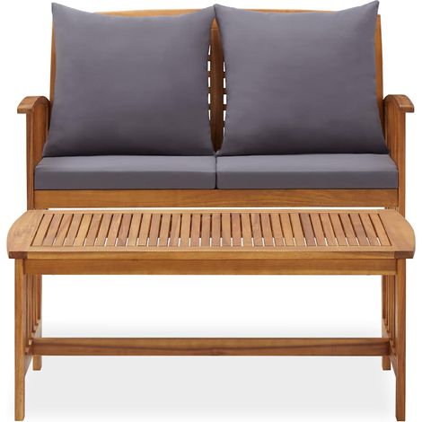 Maison Exclusive - Muebles de jardín 2 piezas con cojines madera (1/5)
