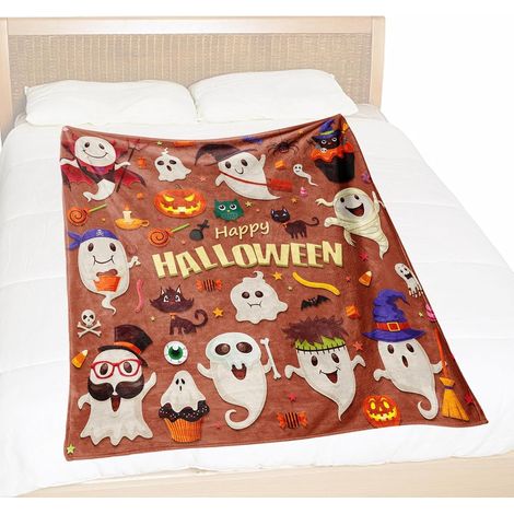 Couverture chaude en polaire motif sorcière (1/5)
