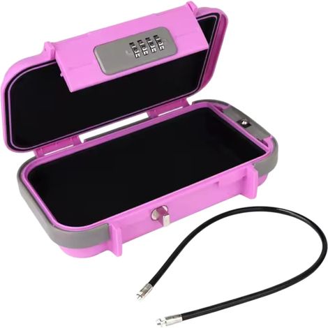 Coffre-fort portable 24 × 14 × 5,5 cm, coffre-fort de plage avec code à 4 chiffres, étanche - SAFORY Rose (1/5)