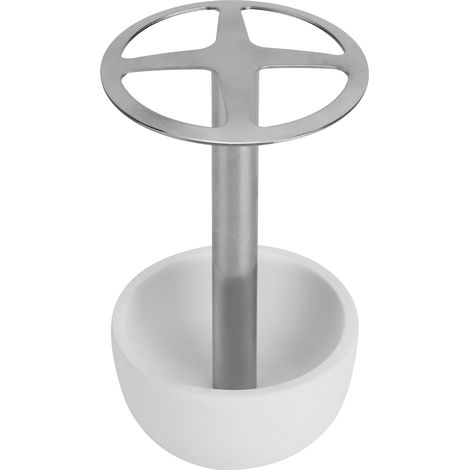 Porte-brosse à dents en acier inoxydable 304, support de rangement sans perçage pour brosses à dents, accessoires de salle de bain (blanc) (1/5)