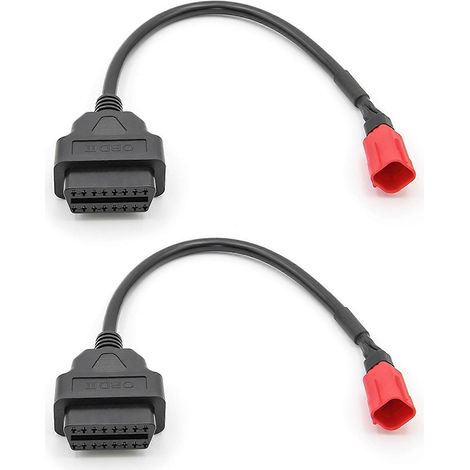 2 adaptateurs OBD2 6 à 16 broches pour motos, compatibles Honda, Yamaha, Suzuki et Benelli. (1/5)