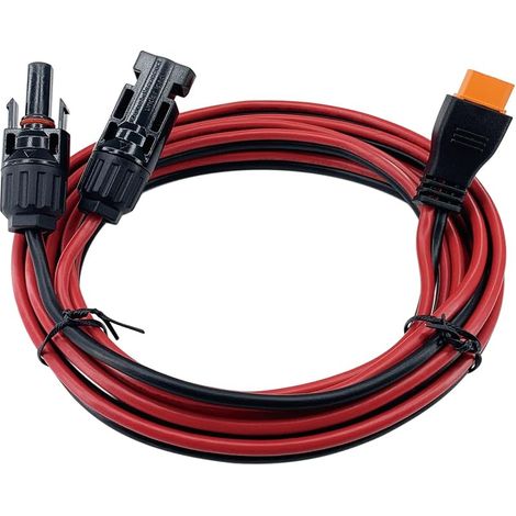 Câble solaire vers câble de charge 2m, kit de câble de panneau solaire 12 AWG solaire vers prise, pour panneau solaire RV centrale électrique portable générateur solaire batterie lipo (1/5)