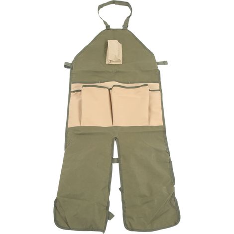 Tablier de jardinage vert kaki 600D Oxford tissu boucle réglable tablier de trav (1/5)