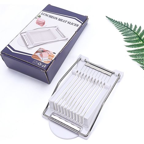 Cortador de huevos de acero inoxidable para cocina, rebanador de huevos, picador de queso, herramienta de corte para ensaladas y sándwiches, cortador de huevos profesional (blanco) (1/5)