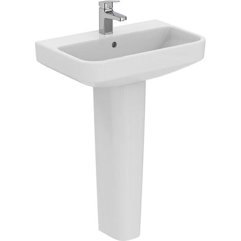 Ideal Standard I.Life S Compact Basin and Full Pedestal 550mm Wide - 1 Tap Hole (1/5)