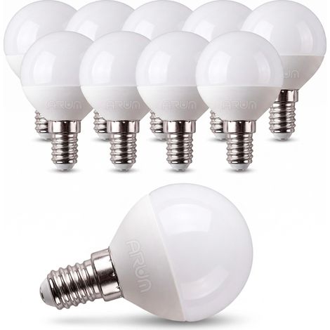 Lot de 10 Ampoules LED E14 P45 3.4W 470lm (Éq. 40W) Angle 180° Température de Couleur: Blanc Chaud 3000K (1/5)
