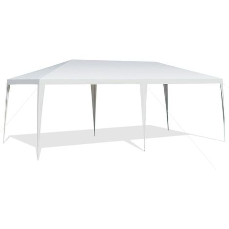 COSTWAY Toldo de 3 M x 6 M, Toldo para Boda Impermeable con Cuerda de Viento, Pabellón de Refugio al Aire Libre para Fiestas, Actividad Comercial, Camping, Gazebo Resistente para Amigos con Clavija (1/5)