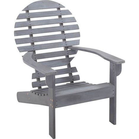 Fauteuil Adirondack de Jardin en Bois d'Acacia Massif Gris pour Extérieur - 69 x 96 x 89 cm - PANGIVO (1/5)