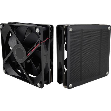 Lot de 2 ventilateurs solaires 3 W pour petits poules, serres, hangars, maisons pour animaux domestiques, échappement de fenêtre (1/5)