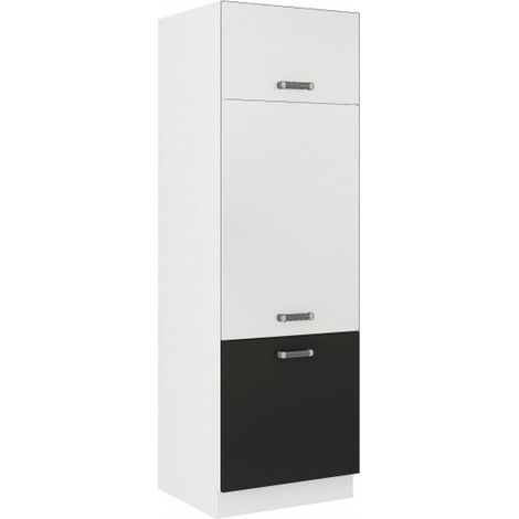 Küchen Gerätehochschrank 60 cm für das Modell „Omega 240 Schwarz + Weiss“ (1/4)