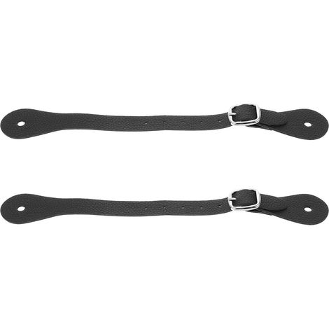 Sangles D'éperon Western Réglables en PU Noir pour Bottes Hautes, 2 Pièces, Utilisation Polyvalente pour Équitation et Activités Équestres (1/5)