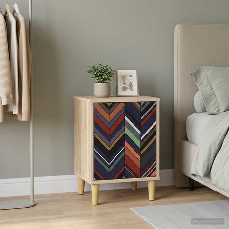 vidaXL Bedside Cabinet OMMEN Sonoma Oak 36 x 33 x 50 cm (1/5)