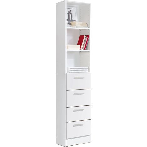 Etagère coloris Blanc - longueur 42 x profondeur 35 x hauteur 186 cm -PEGANE-