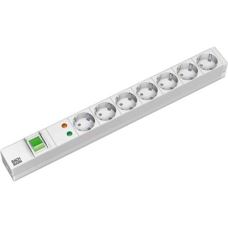 Regleta bachmann 19 alu, 7 tomas con interruptor