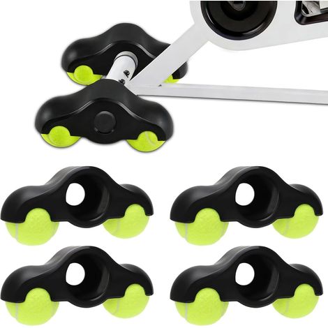 Rocker Plate Feet Adaptateur de vélo d'intérieur avec balles de tennis – 4 pieds + 8 balles, adaptateur de pied Snap Rocker Feet pour entraîneur de rouleau, plaques à bascule portables (1/5)