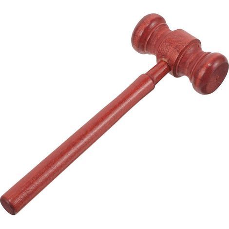 Marteau de juge en bois, marteau de tribunal, marteau de vente aux enchères, marteau de cosplay pour enfants, jouet-17x6.2cm (1/4)