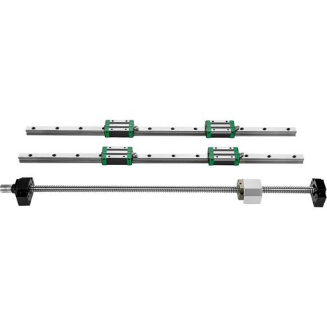 Rail linéaire HGR20-1700mm (x2) avec vis à billes RM1605-1700mm et kit BF12/BK12 pour CNC, fraiseuses et tours. (1/5)