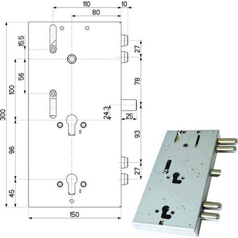 Serrure Sic.Triplice Dx 89F31 Mottura