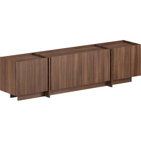 Habitat Et Jardin – Meuble TV en aggloméré mélaminé 180 x 35 x 46 cm – Noyer Milano – Charnières à fermeture douce – Design moderne (1/4)