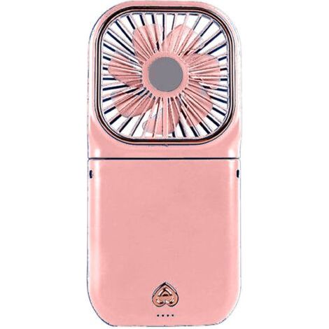 Wiederaufladbarer, faltbarer Nackenventilator mit USB-Anschluss, 3 Geschwindigkeitsstufen, kleiner tragbarer rosa Ventilator für Wanderungen und Picknicks (1/5)