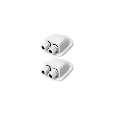 2 prensaestopas IP68 para techo, impermeables, para cables solares, doble caja de entrada de cables resistente a la intemperie, para caravanas y barcos, prensaestopas de ABS, color blanco. (1/5)