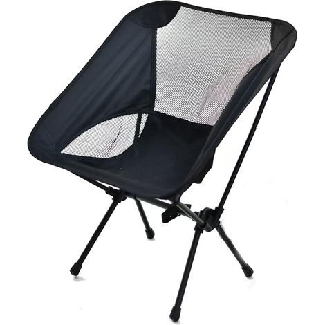 Chaise pliante noire pour l'extérieur, tabouret de camping pliant, chaise compacte avec siège portable et sac de transport pour l'extérieur, les voyages (1/5)