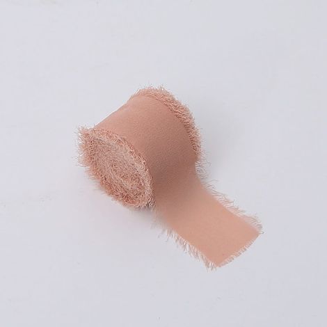 Nastro floreale - Chiffon - Pesca Nude - Rotolo 4 cm x 4,5 m (1/4)