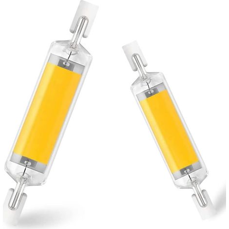 Ampoule LED R7s 78mm 10W, 2Pcs R7S LED 78mm, Ampoule LED R7s 78mm Dimmable, 1000LM 360° Angle de Faisceau, 3000K, AC 220-240V, pour Maison, Cuisine, Pièce, Balcon, Bureau etc (1/4)