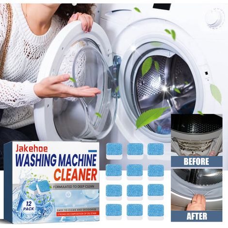 Washing Machine Cleaning Sheets - Gentle Cleaning for Household Front-Loading Washing Machines, Removes Stains and Odors, Daily Cleaning Sheets - 12pcs (1/5)