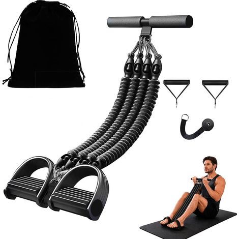 Pedal-Widerstandsband, 45 kg Widerstandsband, Heimfitness-Widerstandsband, mit Gummigriffen, für Ganzkörpertraining (1/5)